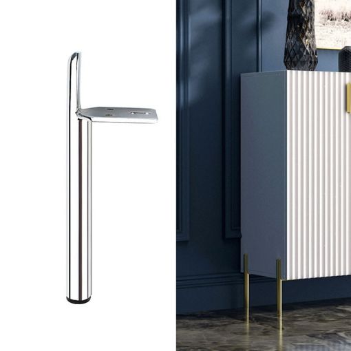 LH-D012-01 Bright 18cm Cylindrical Metal Furniture Support Legs - 1