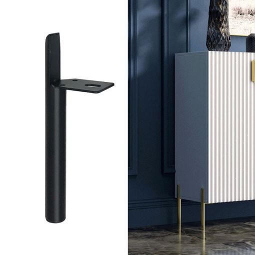 Matte Black LH-D012-01 Metal Furniture Legs, 20cm Height - 1