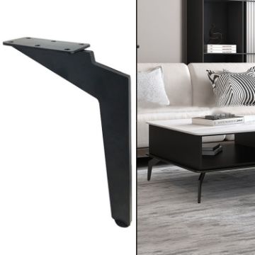 Adjustable Knife Shape Metal Furniture Legs, 30cm, Matte Black - 1