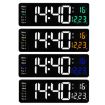 6626 LED Digital Clock, Wall-Mounted, Large Screen, Orange Temperature - 2