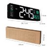 6626 LED Digital Clock, Wall-Mounted, Large Screen, Orange Temperature - 3