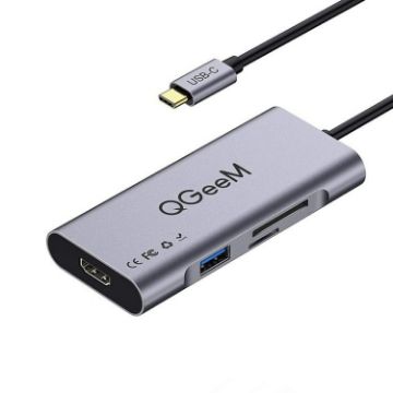 QGeeM 7 in 1 Multifunctional USB3.0 Type-C Hub Adapter QG-UH07-3 - 1