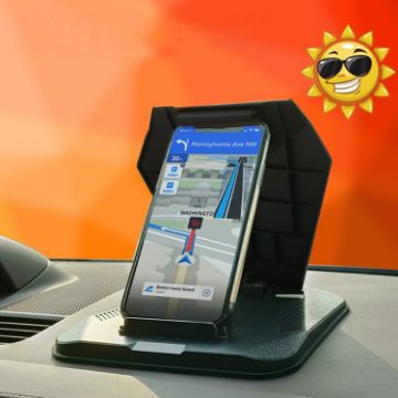 Car Sunshade Phone Tablet Holder for Folding Screen Phones (Black) - 1