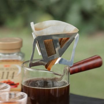 Stainless Steel Folding Funnel for Coffee Grounds - Outdoor Camping - 1