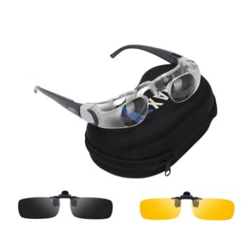 Adjustable Focus Fishing Telescope with Myopia, Yellow & Gray Clip - 1
