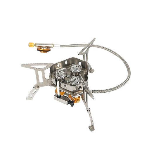 Portable Three-Head Windproof Outdoor Camping Stove - 1