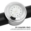 Silver Shell Black Background Motorcycle Handlebar Clock - 2