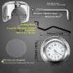 Aluminum Alloy Motorcycle Handlebar Clock, Black on Black - 3