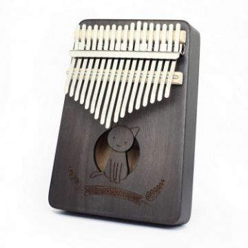 Portable Wooden Thumb Piano - Cat Design - 1