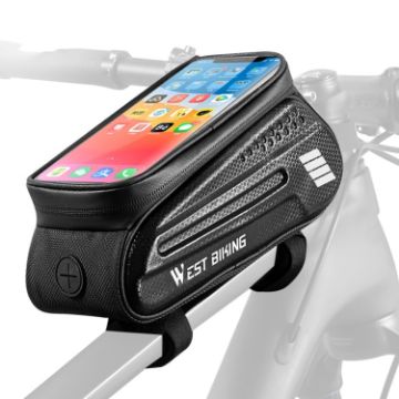 WEST BIKING Hard Shell Front Beam Bag with Touch Screen (Black) - 1