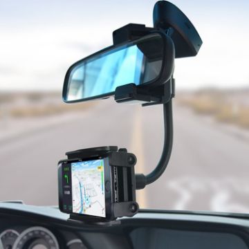 Universal Car Rearview Mirror Mobile Phone & Navigation Clip Bracket - 1