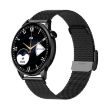 HD1 1.3" AMOLED Smart Watch with NFC, Black Steel/Silicone Strap - 1