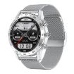 DT70 Analog Digital Dual Display Smart Watch (Silver Steel) - 1