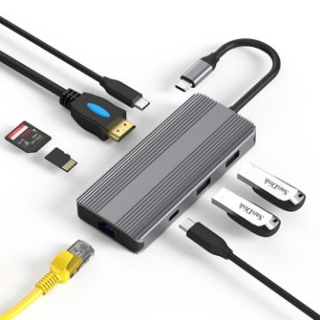 Blueendless 8-in-1 USB3.1 Docking Station: 8K, Ethernet, Type-C - 1