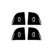 Tesla Model 3 Window Switch Stickers Set - Piano Black (4pcs) - 1