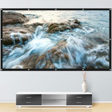 120" Folding Metal Anti-Light HD Projection Screen 16:9 Black Border - 1