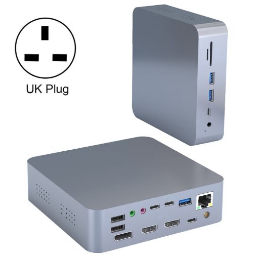 HC470 19-In-1 Docking Station Dual Monitor for M1 MacBook UK Plug - 1