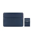 PU08DZ 13.3" Leather Laptop Liner Bag & Stand, Sapphire Blue Bag - 1
