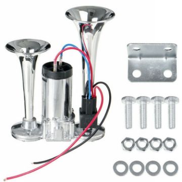 Electric Car Horn Double-Tube ST-1018S with Relay, 600DB Metal - 1