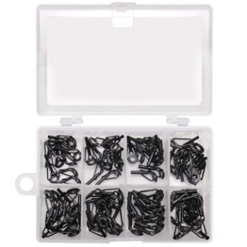 80 PCS Top Ring Leading Eye Rod Accessories, Iron+Ceramic (Black) - 1
