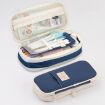 Angoo Macaron Large-Capacity Dark Blue Pencil Case Box - 1