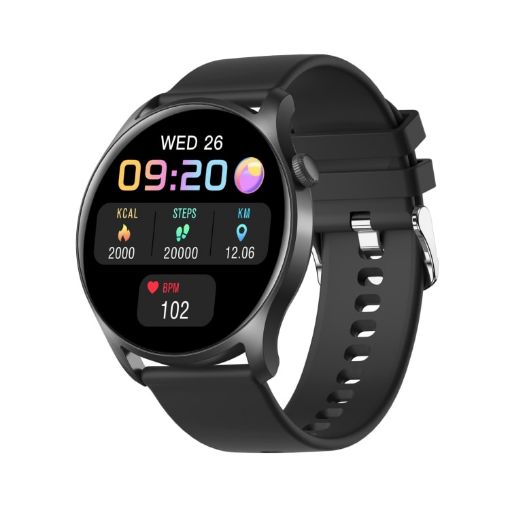KC08 Smart Wristband, 1.28" IPS, Sleep & Heart Rate Monitoring (Black) - 1