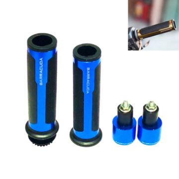 Blue Motorcycle Hand Grip Cover Handlebar Modification Set - 1