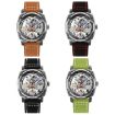 SKMEI 9271 Waterproof Mechanical Watch, Brown Leather Strap - 2