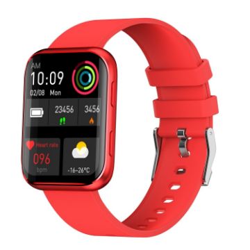 GX08 Smart Watch 1.69" Screen, Heart Rate, Blood Pressure, Oxygen (Red) - 1