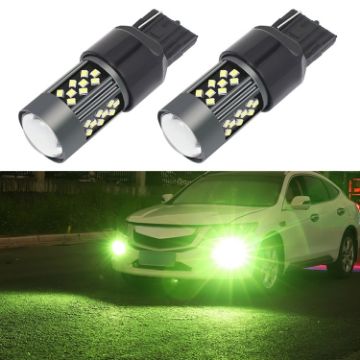 Pair of 7440 12V 7W Lime LED Fog Lights for Cars - 1