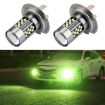 H7 12V 7W Lime Strobe LED Car Fog Light Pair - 1