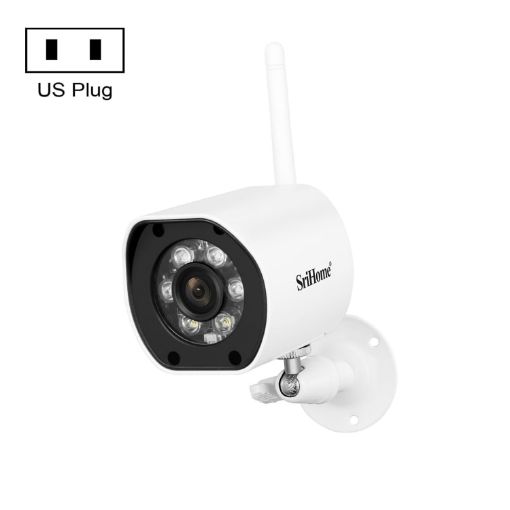 SriHome SH034 5MP Mini WiFi Outdoor Security Cam, US Plug, White - 1