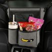 Sheepskin Leather Car Console Hanging Storage Bag (Brown) - 4