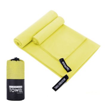 Quick Dry Microfiber Sports Towel 40x80cm in Yellow Mesh Bag - 1