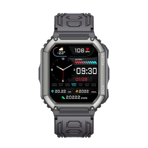 KR06 Smart Watch: 1.8" Monitor, Heart Rate & BP, Call - Black - 1