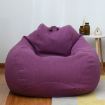 Noble Purple Lazy Sofa Bean Bag Chair Fabric Cover 90x110cm - 1