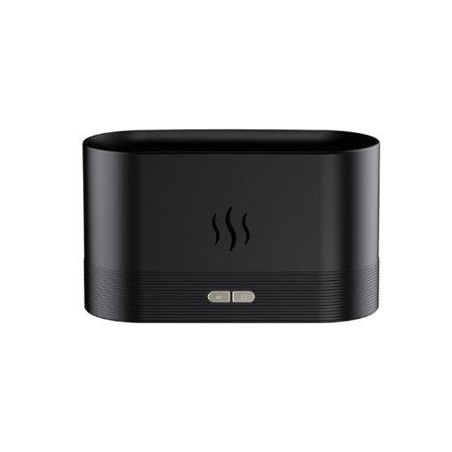 Black 7 Color Flame Aromatherapy Machine Air Humidifier - 1