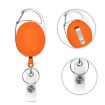 68cm Retractable Zinc Alloy Badge Reel Lanyard Holder (Orange) - 3