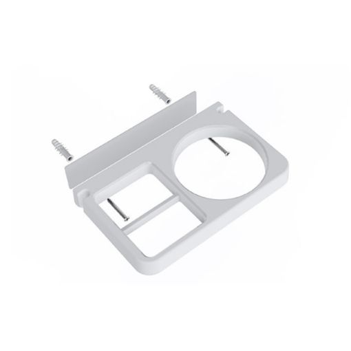 Wall Mount 2-in-1 Hair Dryer & Bathroom Shelf (White) - 1