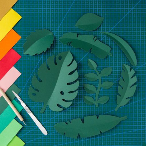 Blackish Green Paper-cut Leaf Ornaments for Photography Props - 1