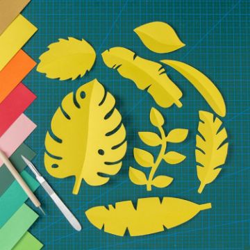 Lemon Yellow Paper-cut Leaf Ornaments Photography Props - 1