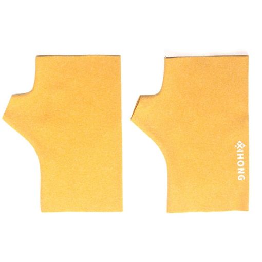 Yellow WST-41 Winter Thin Flannel Warm Fingerless Mittens Gloves - 1