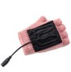 Winter USB Heated Half Finger Gloves with Cover, Free Size, Blue - 6