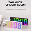LED Alarm Clock with Colorful Fonts, Large Screen (0725 White Shell) - 3