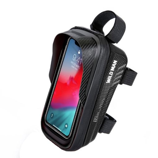 WILD MAN E12 1L EVA Hard Shell Waterproof Bike Front Bag (Black) - 1