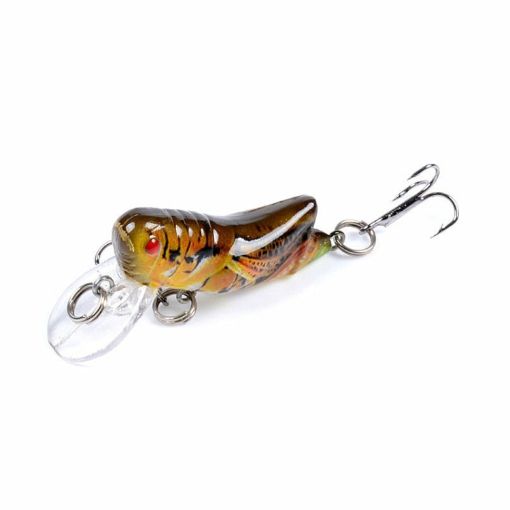 LB119 Grasshopper Bionic Painted Plastic Hard Bait (2-Pack) - 1