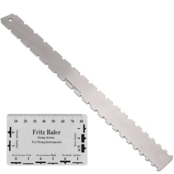 GNR3 Stainless Steel Bass Guitar Neck Ruler, Double Teeth Style - 1