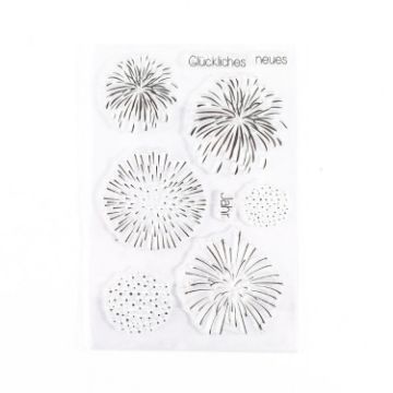 Vintage Botanical Clear Silicone Stamp Set - 5 PCS (Fireworks) - 1