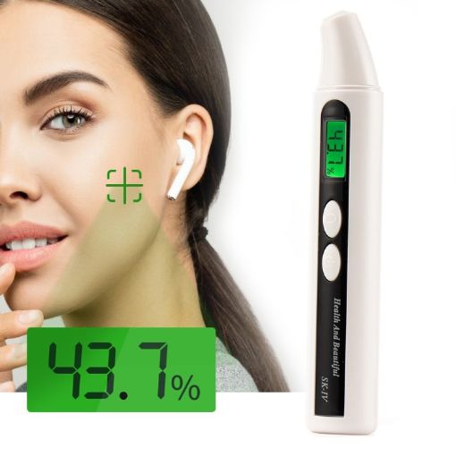 HS-018 Skin Analyzer LCD Display Moisture & Oil Tester (White) - 1