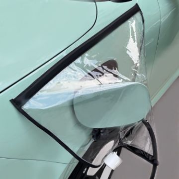 Magnetic Transparent Rain Cover for EV Charging Port (Black) - 1